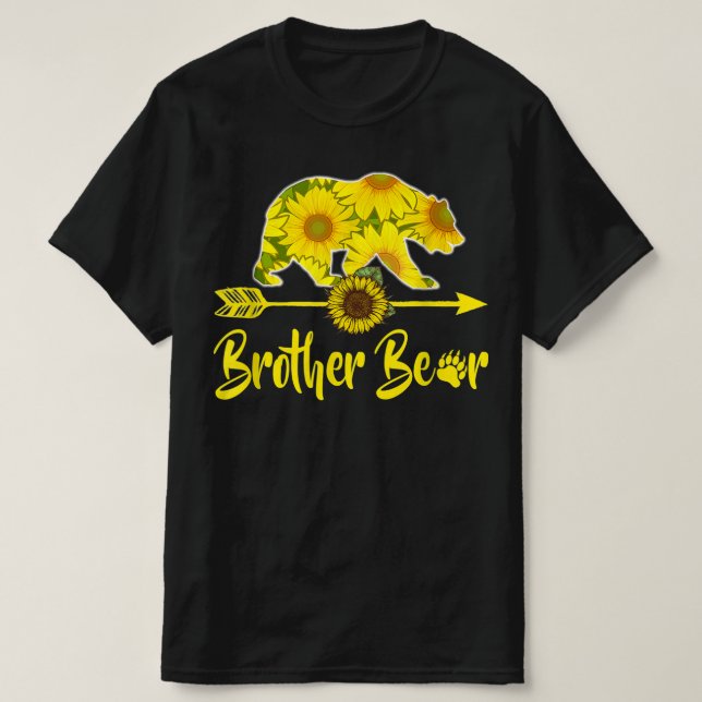 Brother Bear Sunflower T-Shirt Funny Mother Father (Design Front)