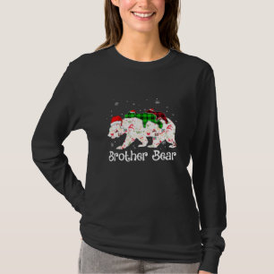 Brother Bear Two Cubs Red Green Plaid Christmas Pa T-Shirt