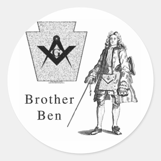 Brother Ben Franklin Classic Round Sticker (Front)