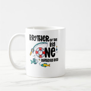 Brother Big One 1-Year-Old Boy Fishing Birthday T- Coffee Mug