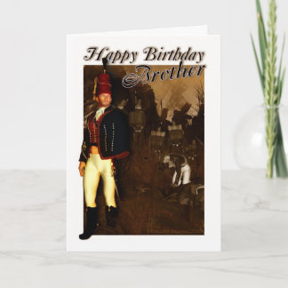 Brother Birthday Card - 1822 Hussar Officer And Fo