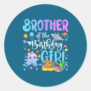 Brother Birthday Sea Fish Ocean Classic Round Sticker