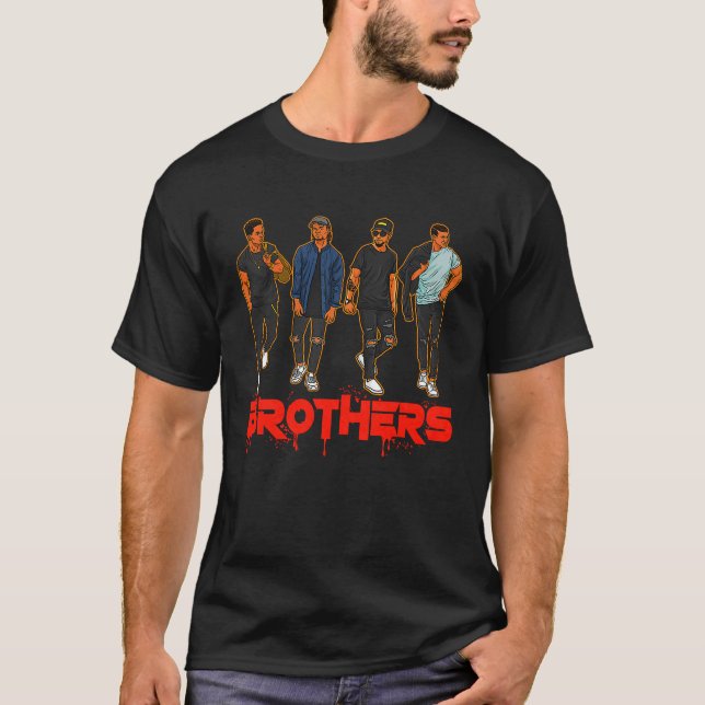 Brother Black Hispanic Caucasian Men Friends Broth T-Shirt (Front)