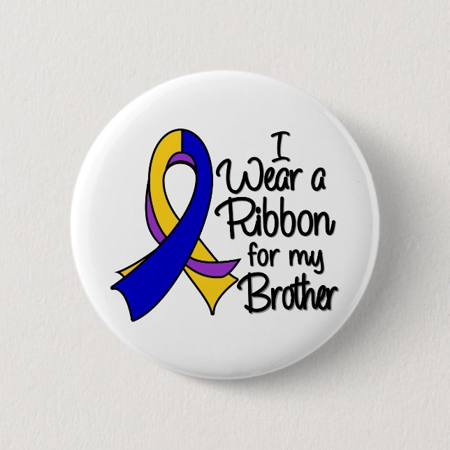 Brother - Bladder Cancer Ribbon 6 Cm Round Badge (Front)