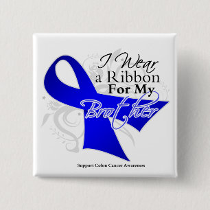 Brother Blue Ribbon - Colon Cancer 15 Cm Square Badge