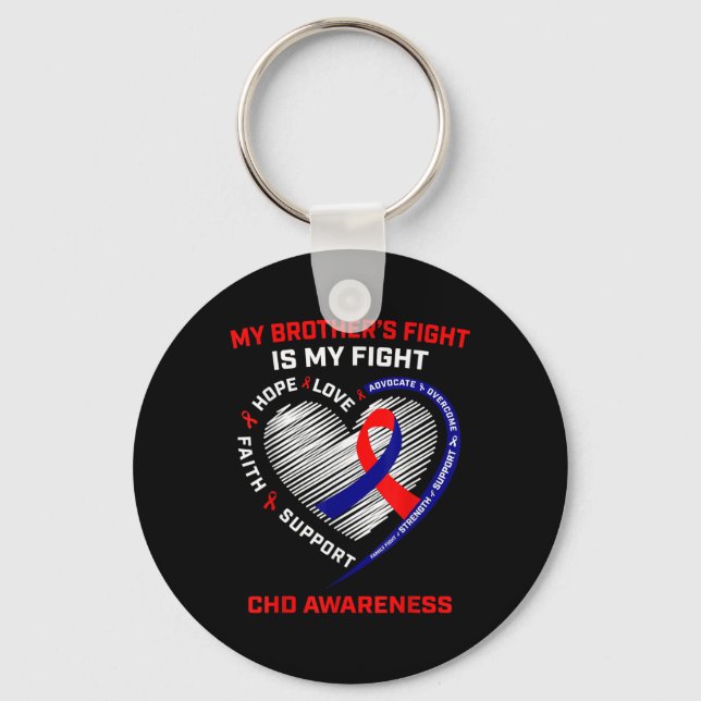 Brother Chd Awareness Congenital Heart Disease Def Key Ring (Front)