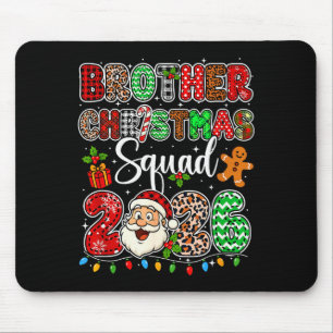 Brother Christmas Crew 2026 Leopard Funny Santa Fa Mouse Pad