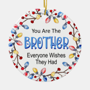 Brother Christmas Lights Ceramic Ornament