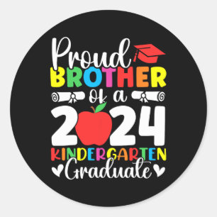 Brother Cl Of 2024 Kindergarten Graduate Graduatio Classic Round Sticker