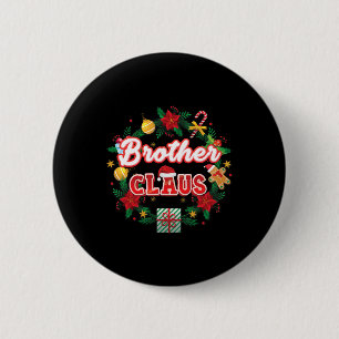 Brother Claus Christmas Santa Laurel Wreath Mistle 6 Cm Round Badge