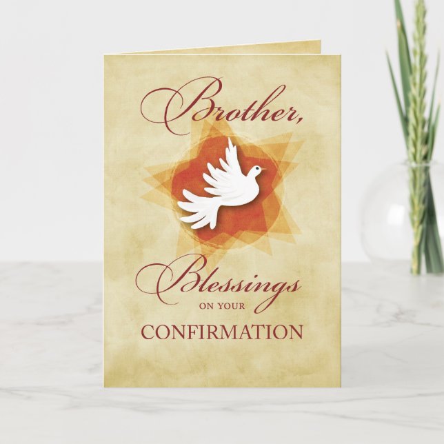Brother, Confirmation Congratulations Dove Card (Front)
