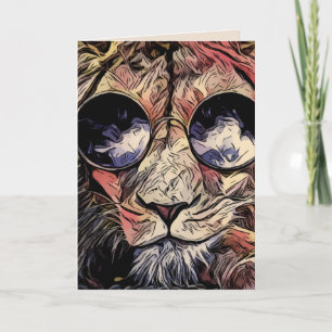 BROTHER COOL CAT LION BIRTHDAY GREETING CARDS