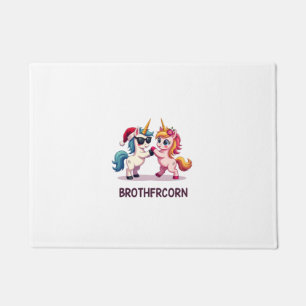 Brother-corn Unicorn Matching Family Pajama Christ Doormat