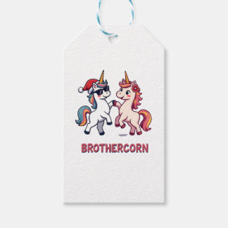 Brother-corn Unicorn Matching Family Pajama Christ Gift Tags