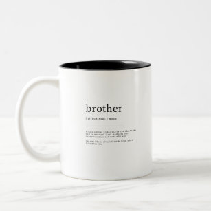 Brother Definition Meaning Dictionary Art Decor Two-Tone Coffee Mug