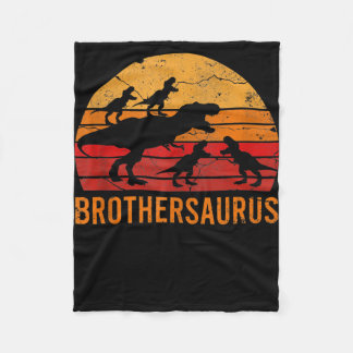 Brother Dinosaur 5 kid Funny Big Little Brother Fleece Blanket
