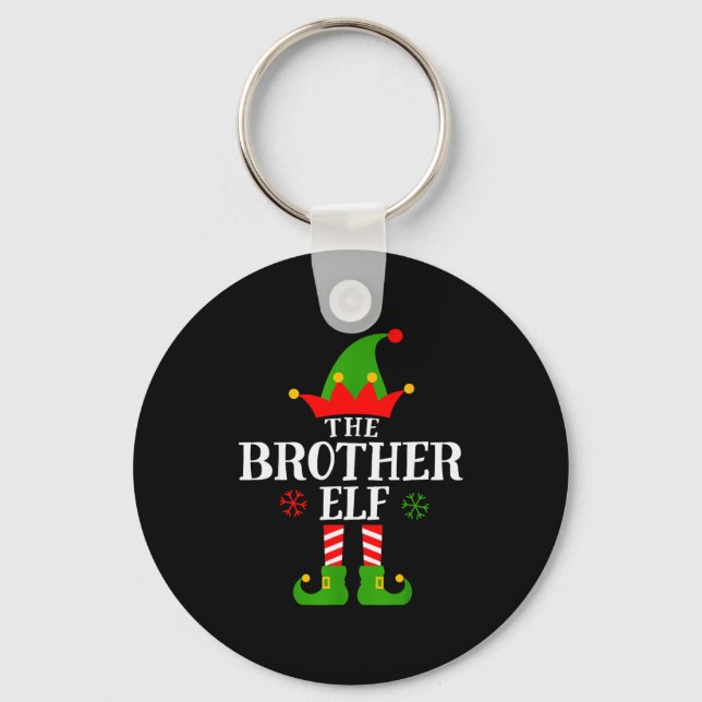 Brother Elf Funny Matching Family Group Christmas  Key Ring (Front)