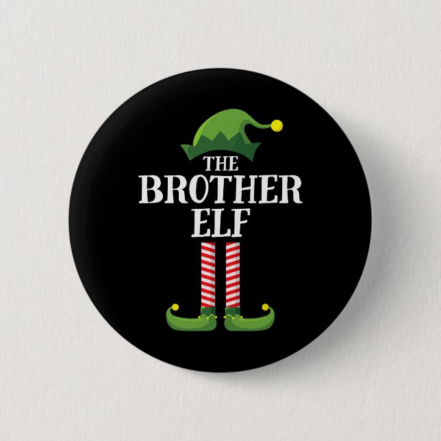 Brother Elf Matching Family Group Christmas Party  6 Cm Round Badge (Front)