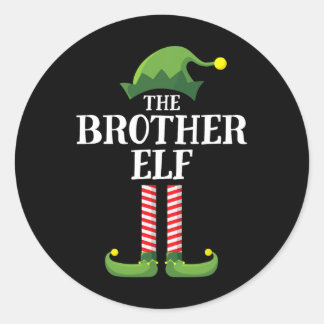 Brother Elf Matching Family Group Christmas Party  Classic Round Sticker