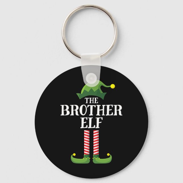 Brother Elf Matching Family Group Christmas Party  Key Ring (Front)