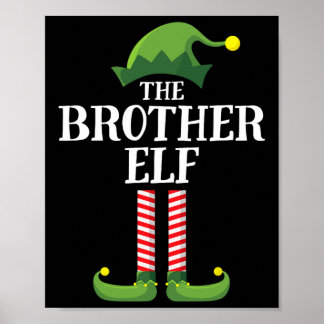Brother Elf Matching Family Group Christmas Party Poster
