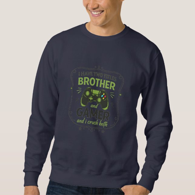 Brother & Gamer — Premium Controller Design (Trans Sweatshirt (Front)