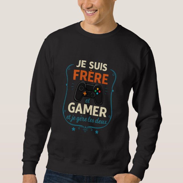 Brother & Gamer — Premium Controller Design (Trans Sweatshirt (Front)