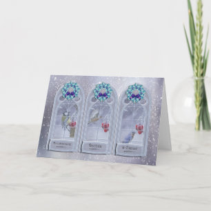 Brother, Garden Birds Christmas Window Greeting Ca Holiday Card