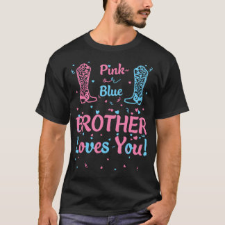 Brother Gender Reveal Party Family Western Pink Or T-Shirt