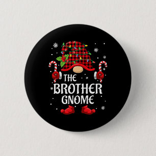 Brother Gnome Matching Christmas PJS For Family 6 Cm Round Badge