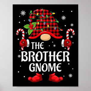 Brother Gnome Matching Christmas PJS For Family Poster