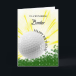 Brother Golfer Birthday Card<br><div class="desc">Give your golf loving brother a golfer card with an explosive golf theme! A soaring golf ball with the words 'To a wonderful brother'.</div>
