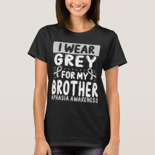 Brother Grey Ribbon Twin Aphasia Awareness T-Shirt