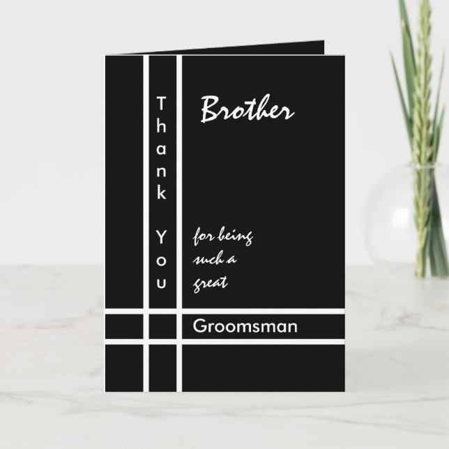 BROTHER - Groomsman Wedding Thank You Card (Front)