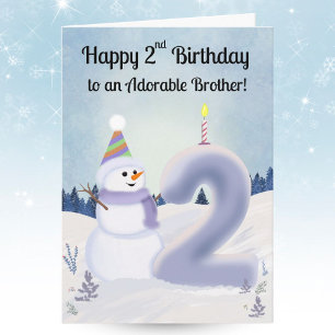 Brother Happy 2nd Birthday Snowman Building Card