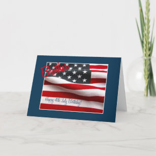 Brother Happy 4th July birthday Card