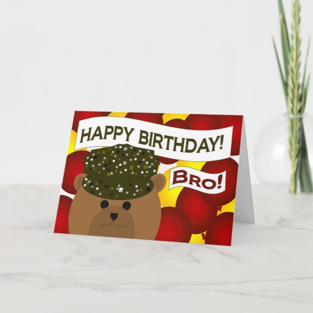 Brother - Happy Birthday Army Soldier! Card (Front)
