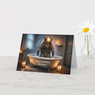 Brother Happy Birthday Humour Funny with Diver Card