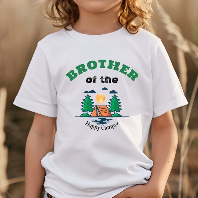 Brother Happy Camper T-Shirt Kids Birthday Party (Creator Uploaded)