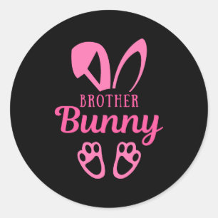 Brother happy easter bunny t shirt classic round sticker