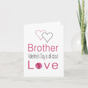 Brother Happy Valentine's Day Roses Holiday Card