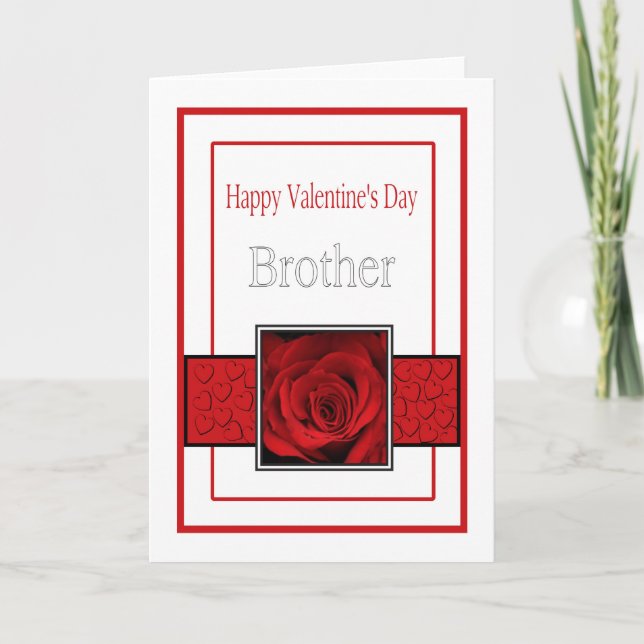 Brother Happy Valentine's Day Roses Holiday Card (Front)