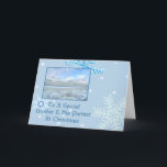 Brother & His Partner Winter Lake Christmas Holiday Card<br><div class="desc">card</div>