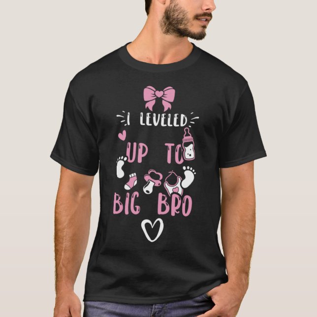 Brother I Levelled Up To Big Bro  Baby Girl Saying T-Shirt (Front)