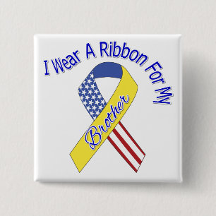 Brother - I Wear A Ribbon Military Patriotic 15 Cm Square Badge