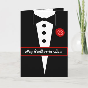 Brother In Law Be My Groomsman Card with Tux