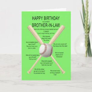 Brother-in-law, birthday baseball jokes card