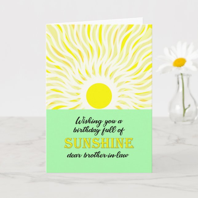 Brother in Law Birthday Bright Sunshine Card (Small Plant)