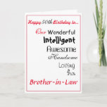 brother in law birthday card. 50th male.boys card<br><div class="desc">from my heart</div>