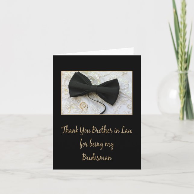 Brother in Law Bridesman thank you Card (Front)